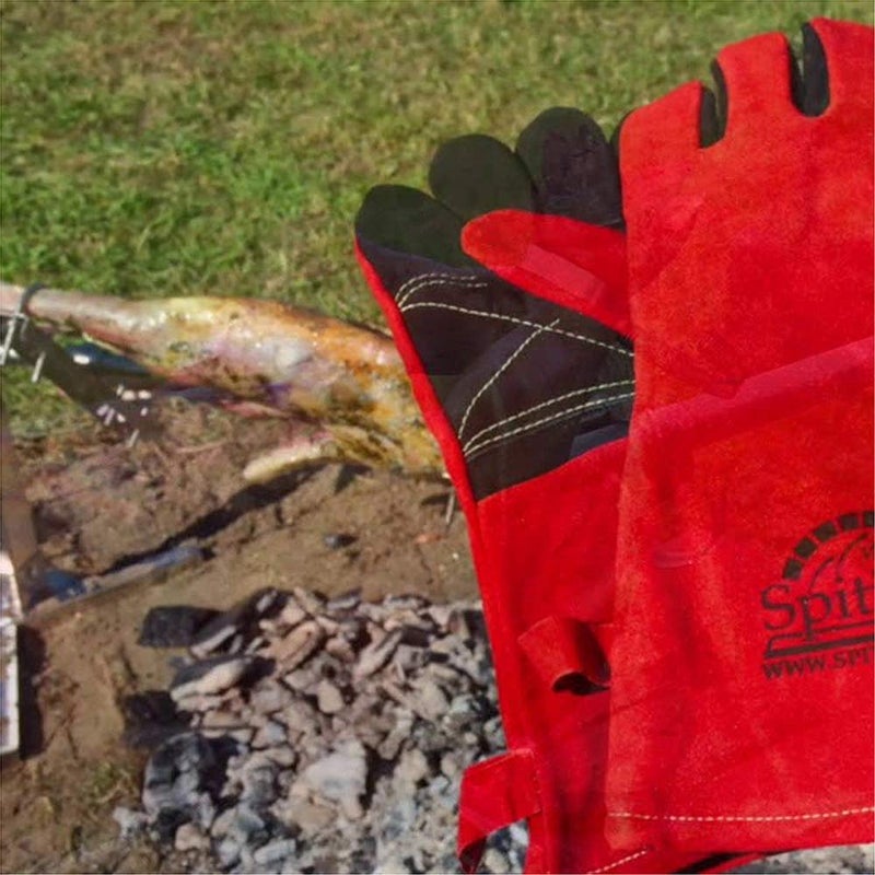 SPITJACK Heat Resistant Fire Protection Fireplace Gloves for Grill, Welding, BBQ Cooking, Wood Stove, Oven, and Kitchen - Image 3